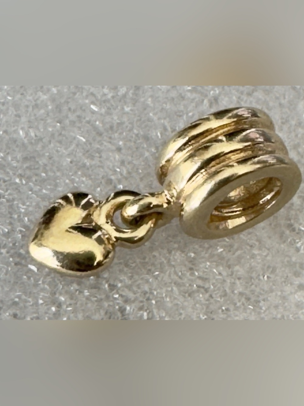 Pandora 14k Gold Heart  Dangle Bead Charm - Picture 2 of 3